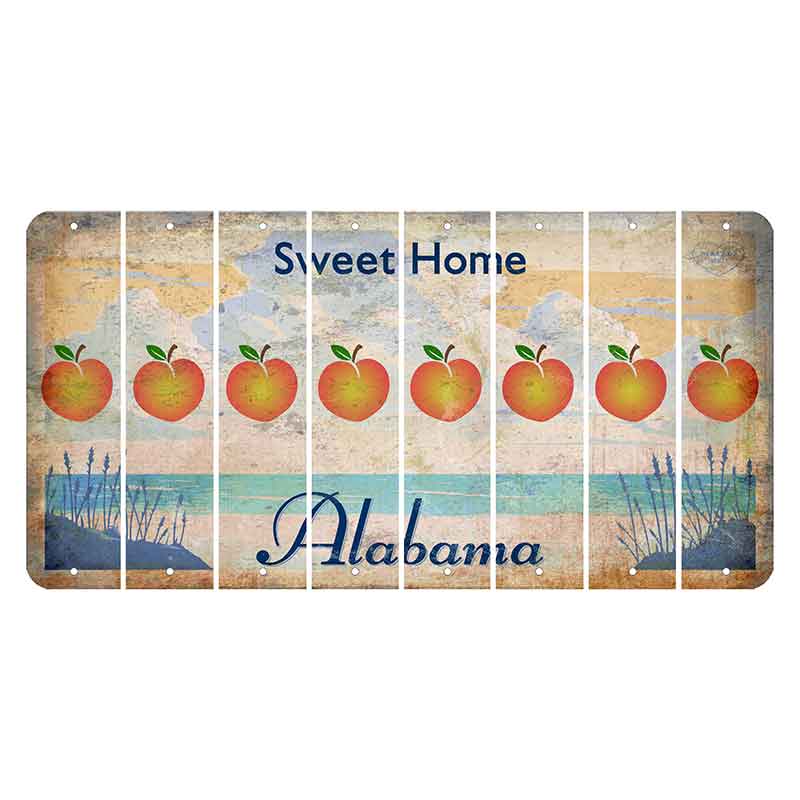 Sweet Home Alabama Cut License Plate Strips (Set of 8) Peach