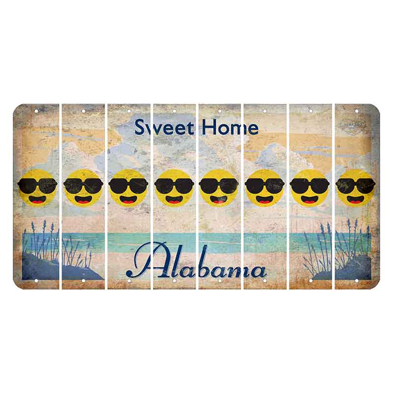 Sweet Home Alabama Cut License Plate Strips (Set of 8) Emoji - Shades
