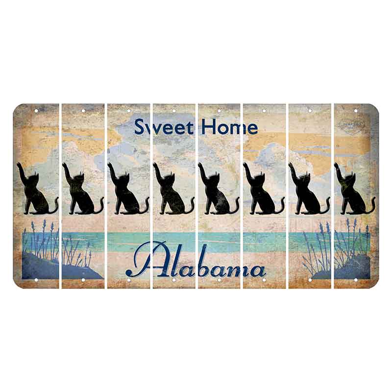Sweet Home Alabama Cut License Plate Strips (Set of 8) Cat