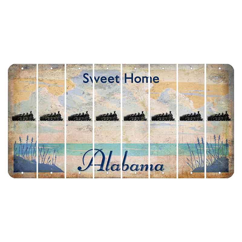 Sweet Home Alabama Cut License Plate Strips (Set of 8) Train
