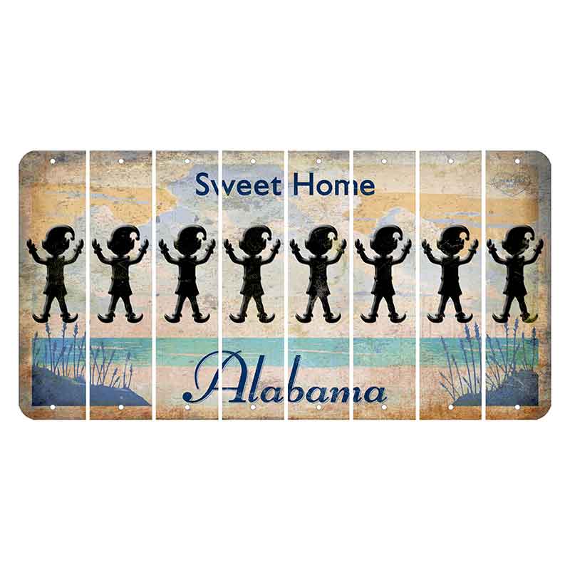 Sweet Home Alabama Cut License Plate Strips (Set of 8) Elf