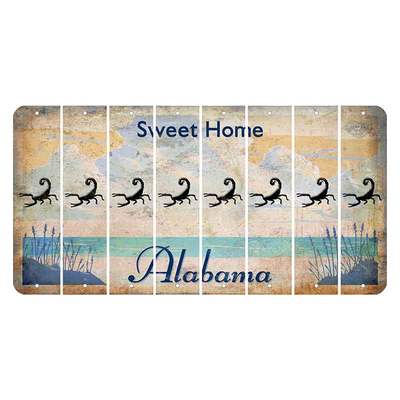 Sweet Home Alabama Cut License Plate Strips (Set of 8) Scorpion