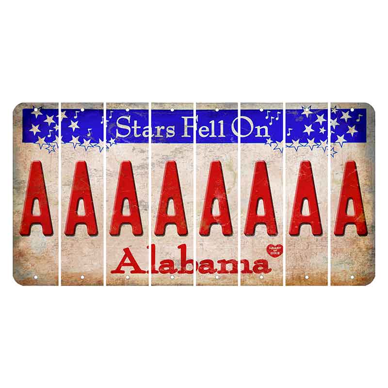 Stars Fell on Alabama Cut License Plate Strips (Set of 8) A