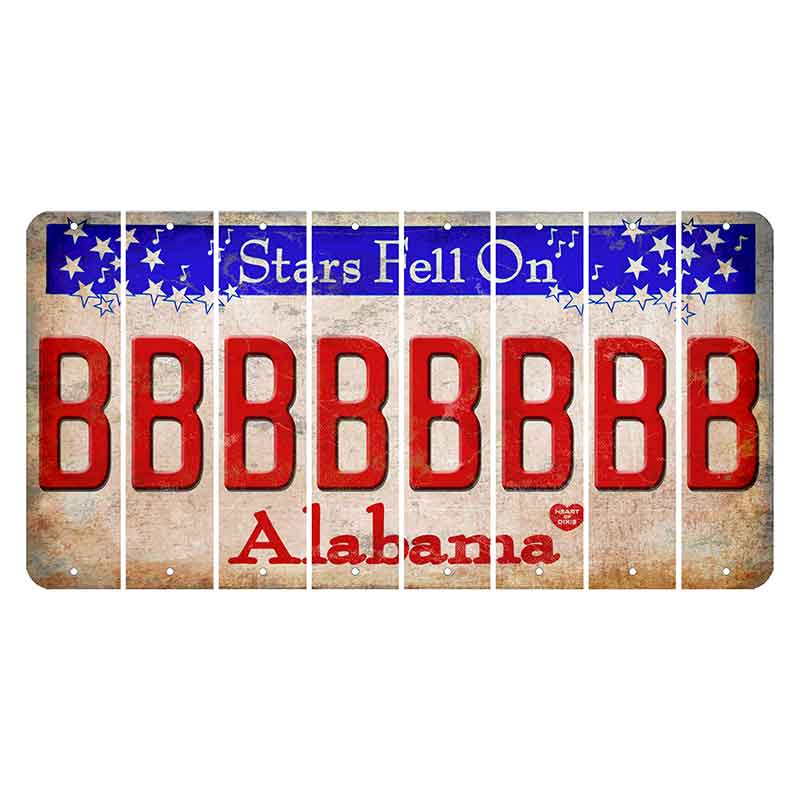 Stars Fell on Alabama Cut License Plate Strips (Set of 8) B