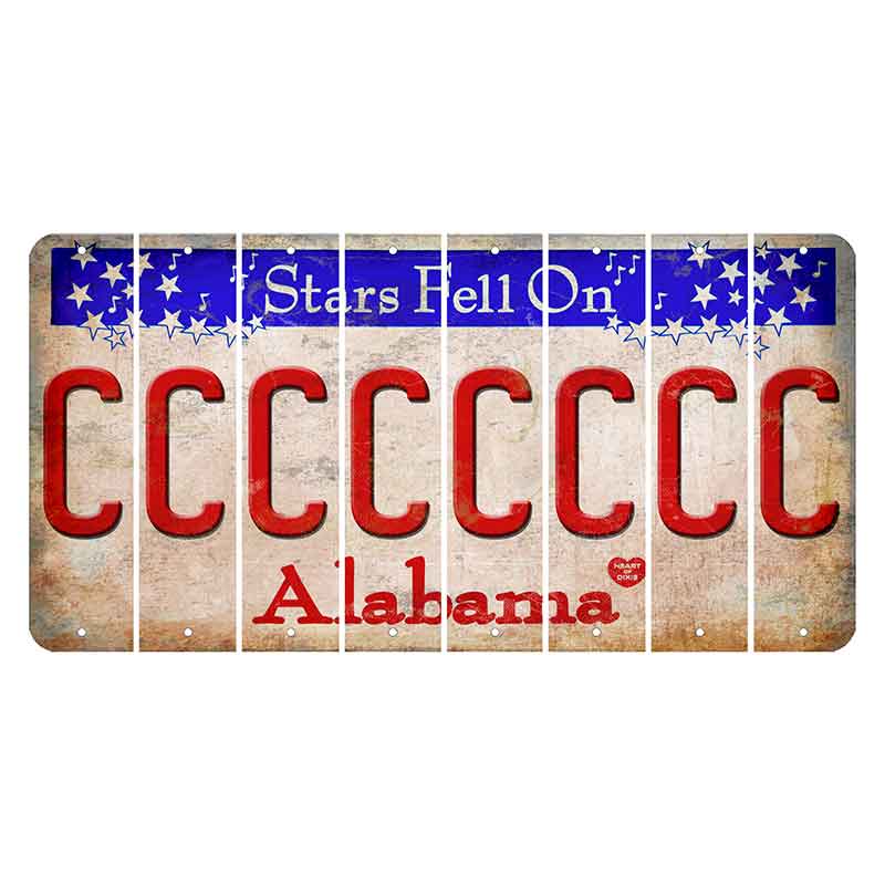 Stars Fell on Alabama Cut License Plate Strips (Set of 8) C