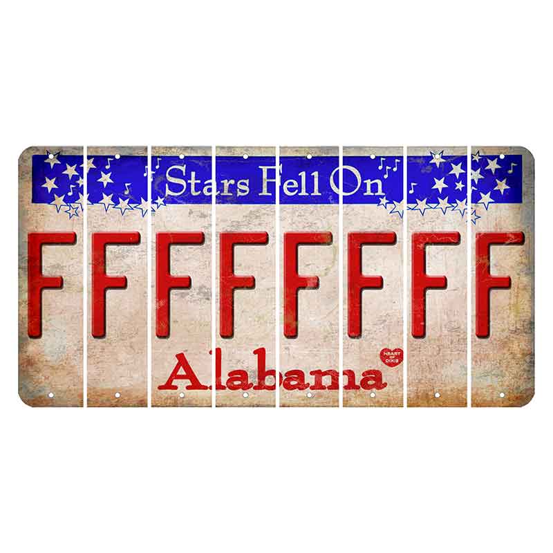 Stars Fell on Alabama Cut License Plate Strips (Set of 8) F