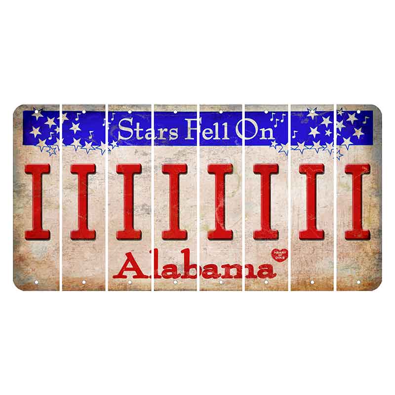Stars Fell on Alabama Cut License Plate Strips (Set of 8) I