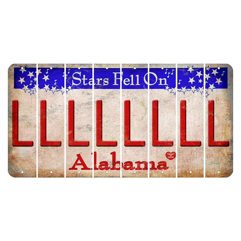 Stars Fell on Alabama Cut License Plate Strips (Set of 8) L