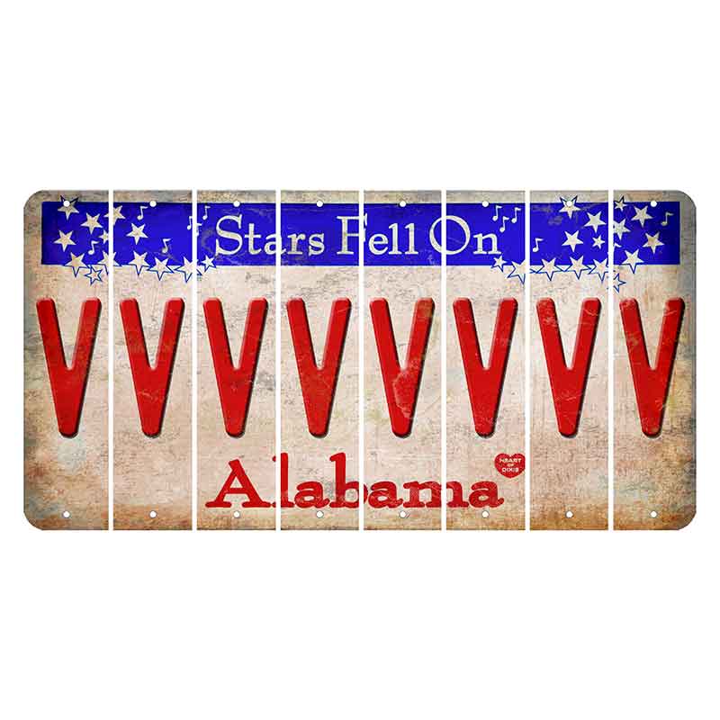 Stars Fell on Alabama Cut License Plate Strips (Set of 8) V