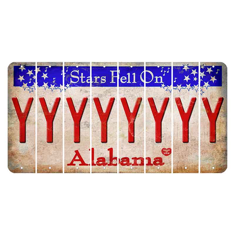 Stars Fell on Alabama Cut License Plate Strips (Set of 8) Y