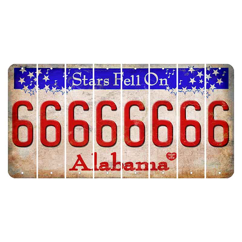 Stars Fell on Alabama Cut License Plate Strips (Set of 8) 6