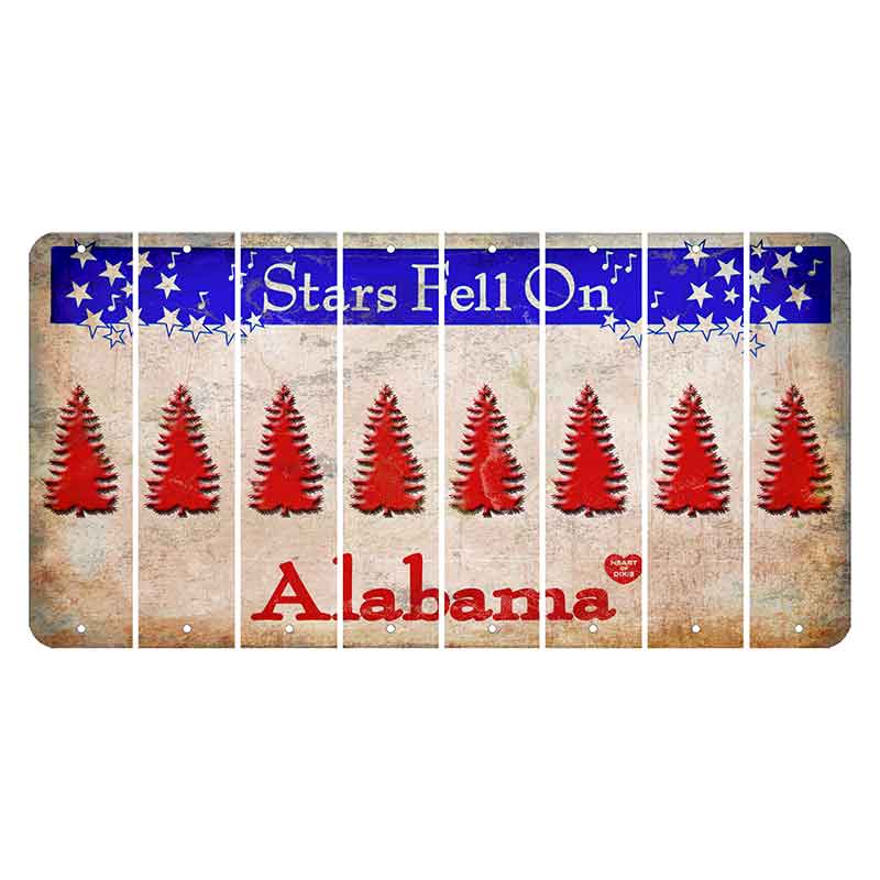Stars Fell on Alabama Cut License Plate Strips (Set of 8) Pine Tree