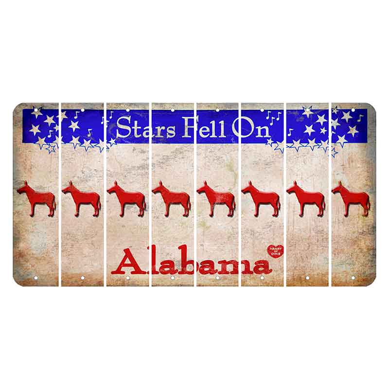 Stars Fell on Alabama Cut License Plate Strips (Set of 8) Donkey