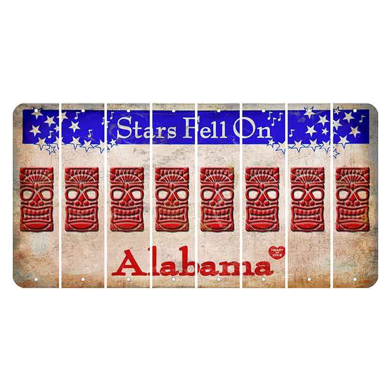 Stars Fell on Alabama Cut License Plate Strips (Set of 8) Tiki