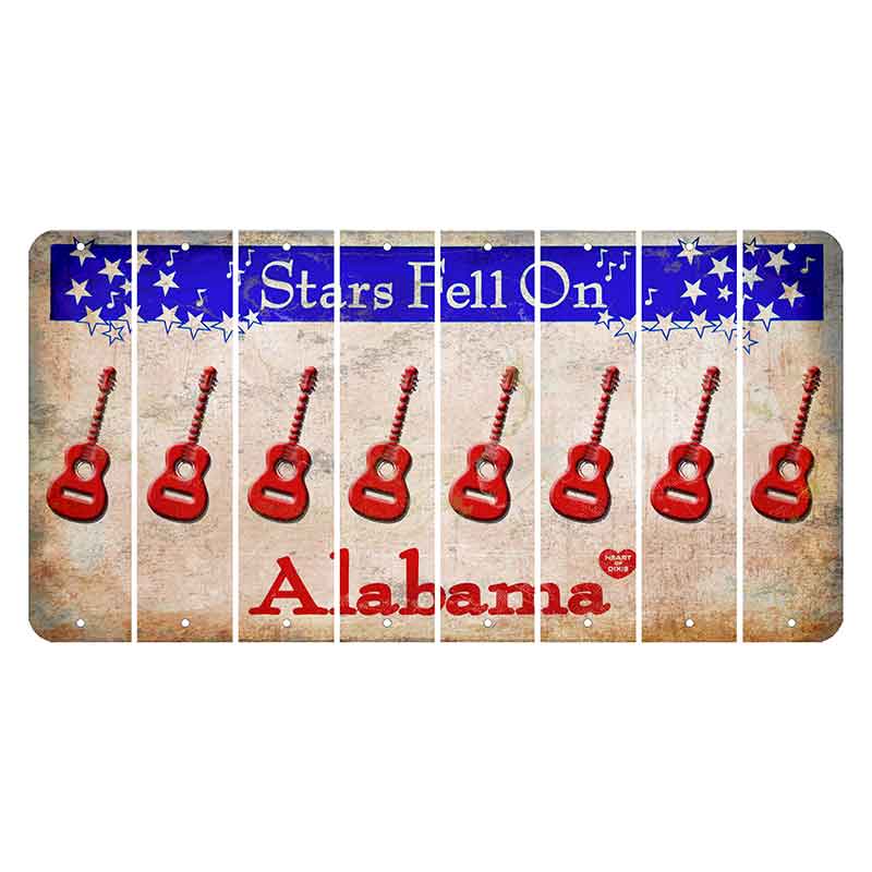 Stars Fell on Alabama Cut License Plate Strips (Set of 8) Guitar