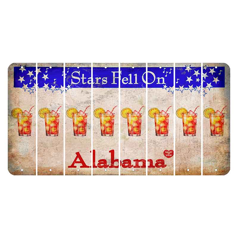 Stars Fell on Alabama Cut License Plate Strips (Set of 8) Cocktail