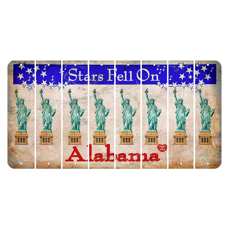 Stars Fell on Alabama Cut License Plate Strips (Set of 8) Statue of Liberty