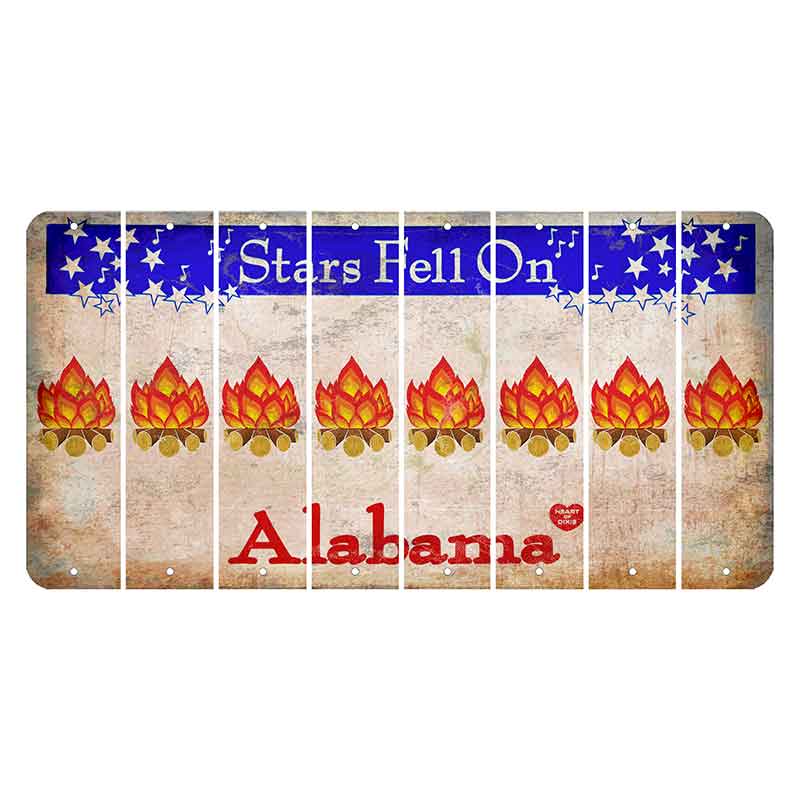 Stars Fell on Alabama Cut License Plate Strips (Set of 8) Campfire