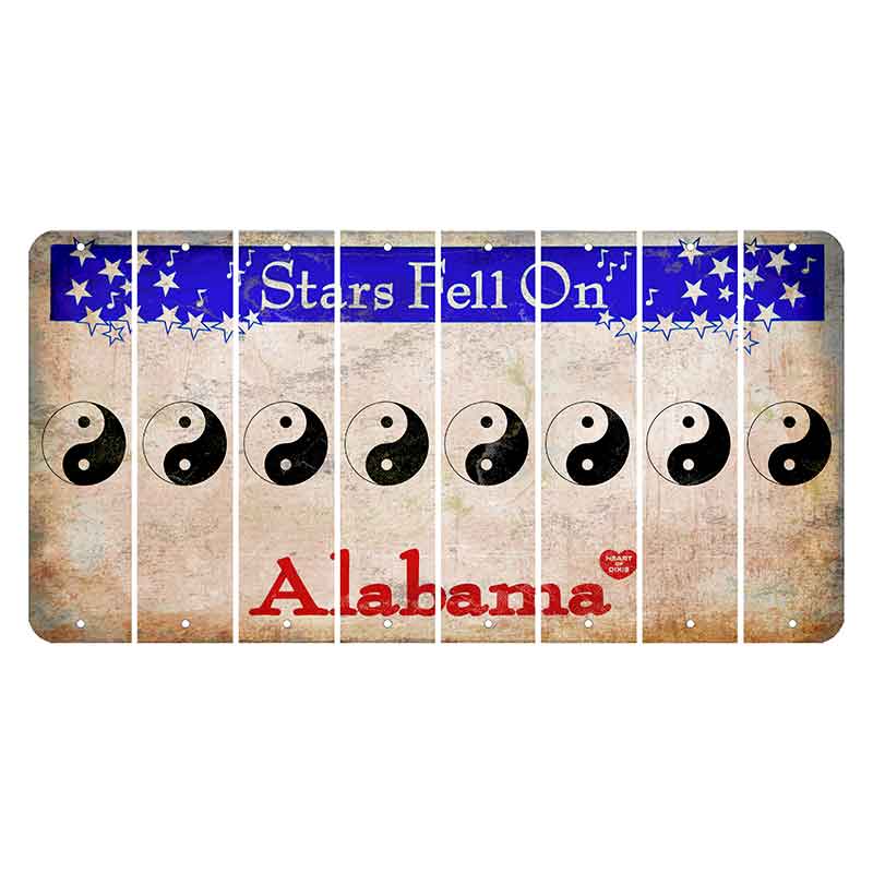 Stars Fell on Alabama Cut License Plate Strips (Set of 8) Yin Yang