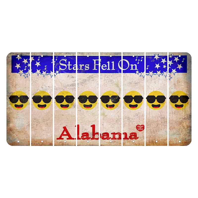 Stars Fell on Alabama Cut License Plate Strips (Set of 8) Emoji - Shades