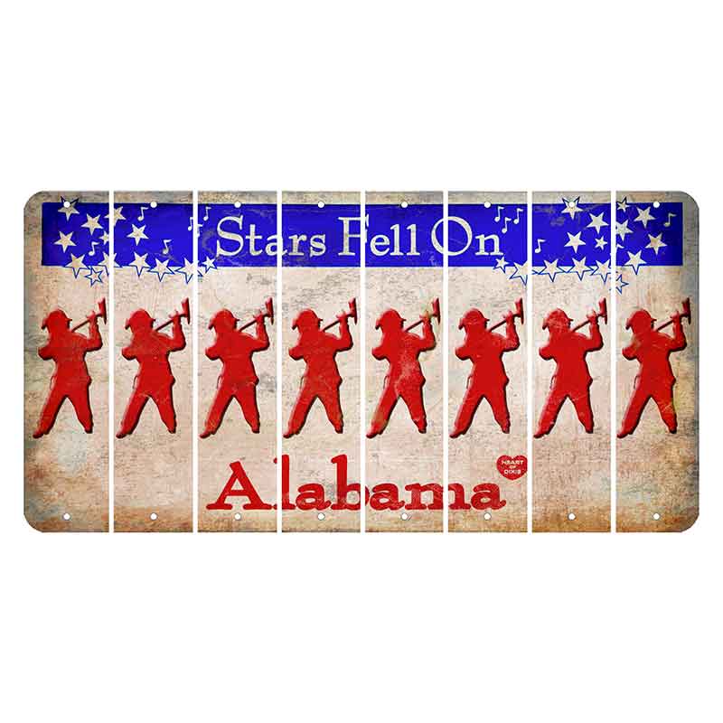 Stars Fell on Alabama Cut License Plate Strips (Set of 8) Fireman with Axe