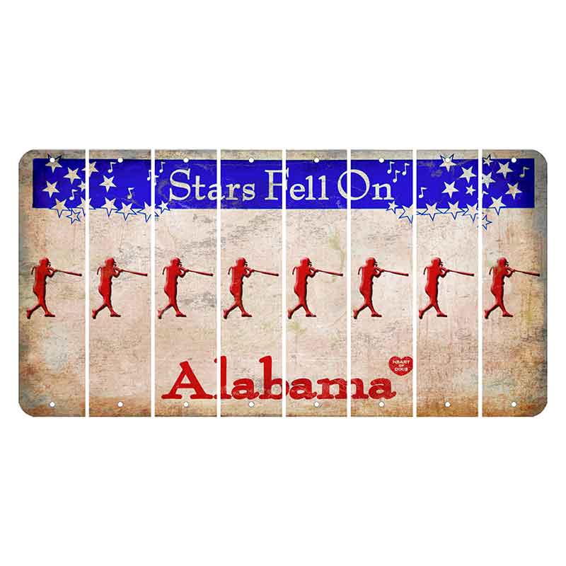 Stars Fell on Alabama Cut License Plate Strips (Set of 8) Softball Batter