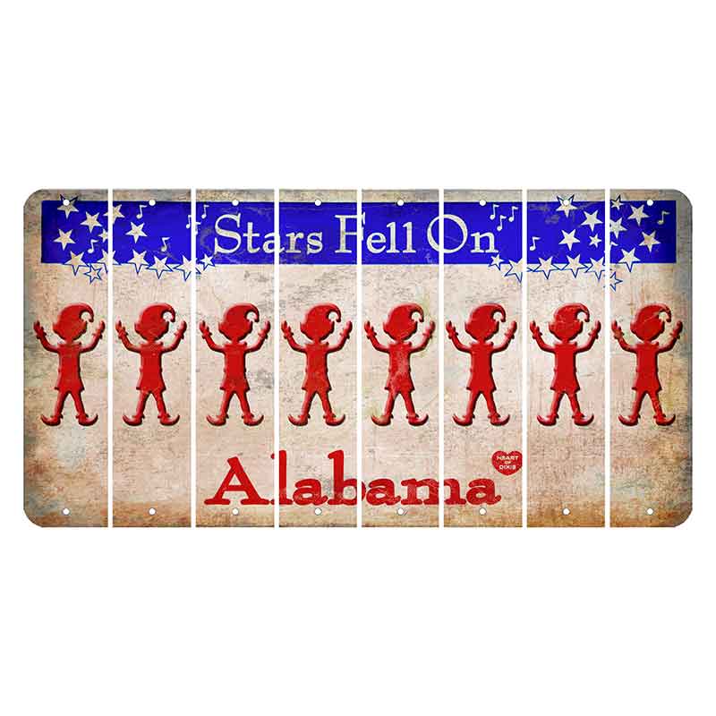 Stars Fell on Alabama Cut License Plate Strips (Set of 8) Elf