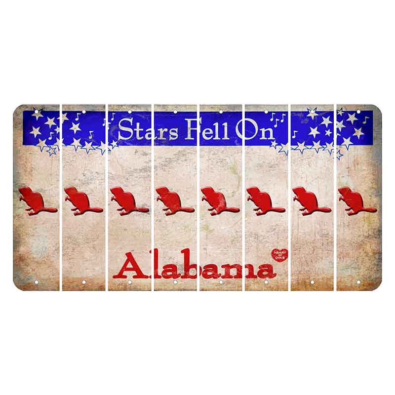 Stars Fell on Alabama Cut License Plate Strips (Set of 8) Beaver