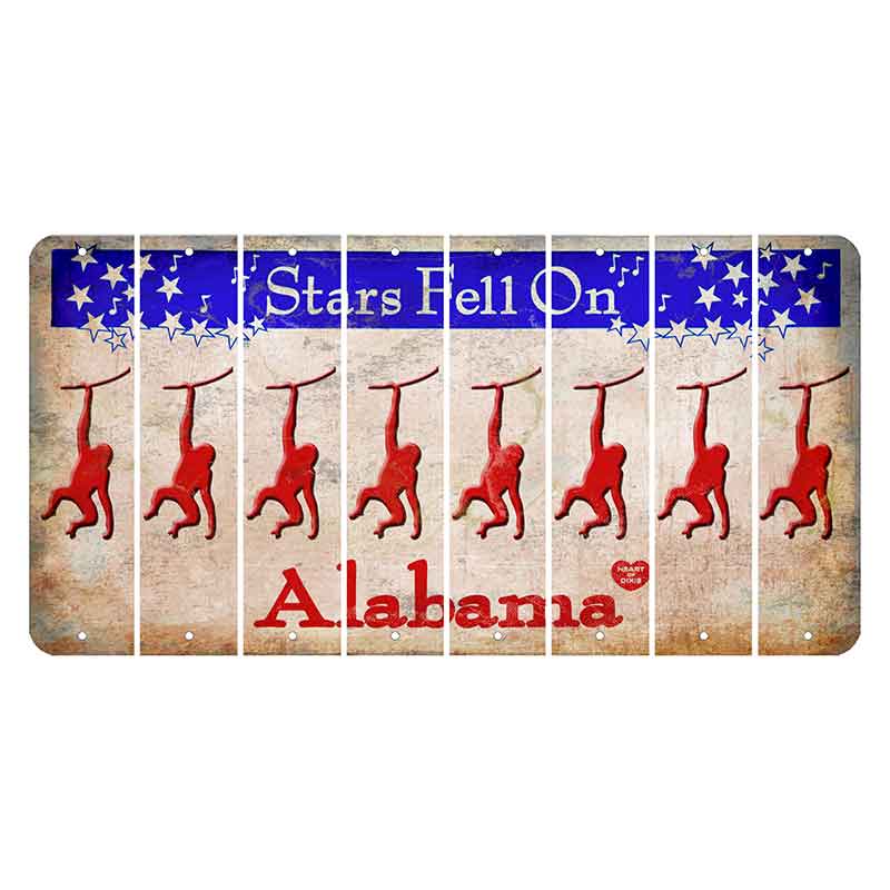 Stars Fell on Alabama Cut License Plate Strips (Set of 8) Monkey