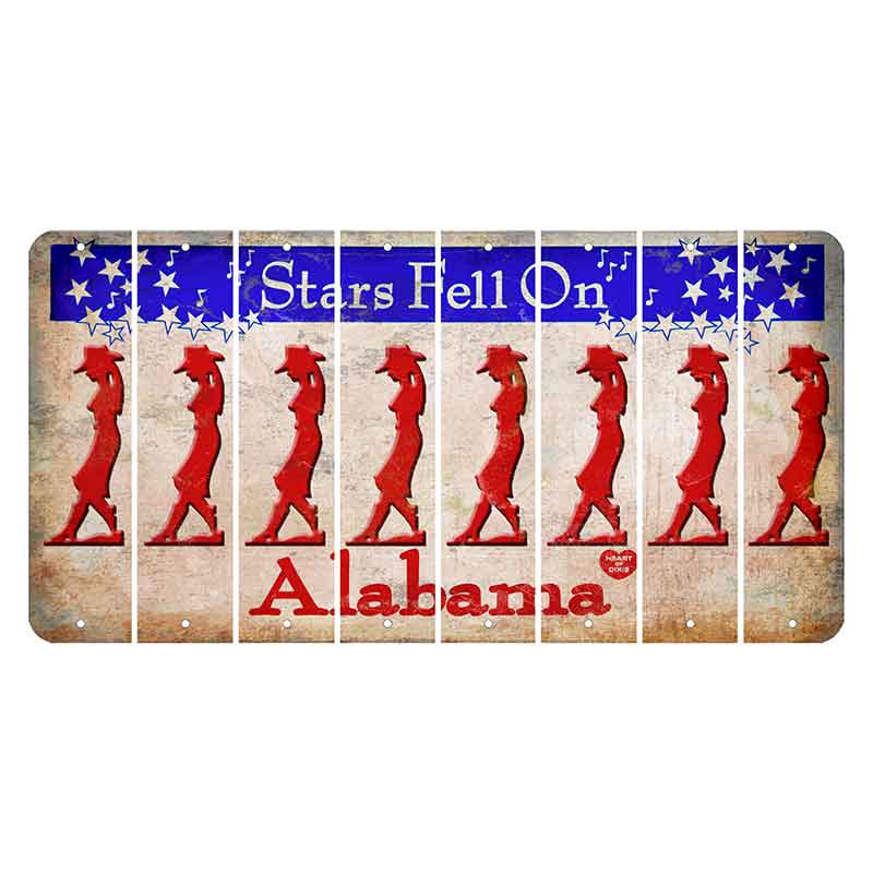 Stars Fell on Alabama Cut License Plate Strips (Set of 8) Cowgirl - Leaning