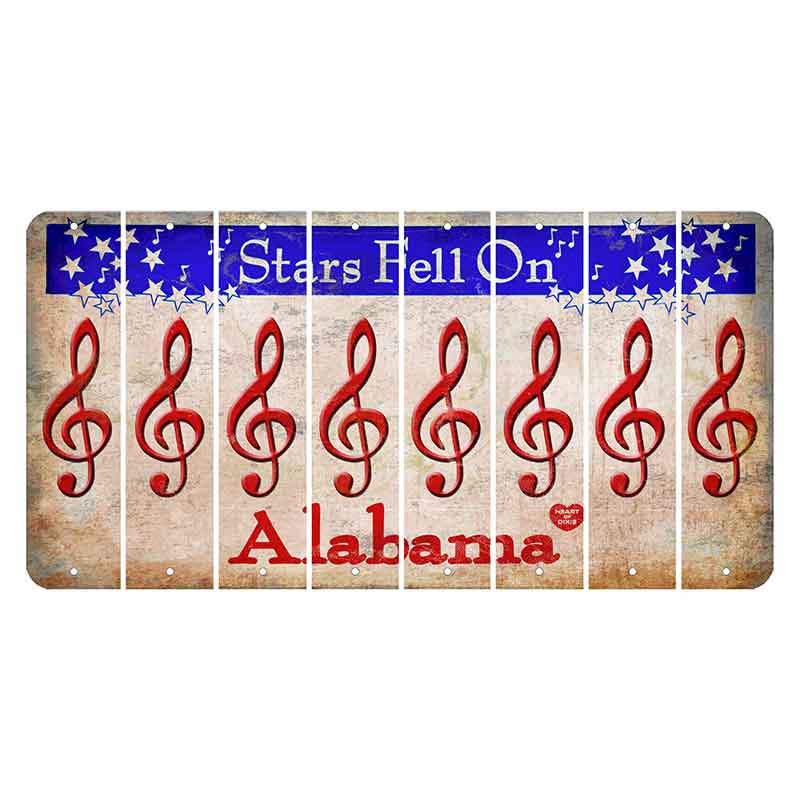 Stars Fell on Alabama Cut License Plate Strips (Set of 8) Music Note