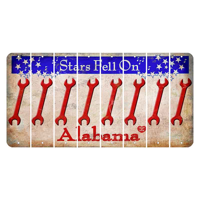 Stars Fell on Alabama Cut License Plate Strips (Set of 8) Wrench