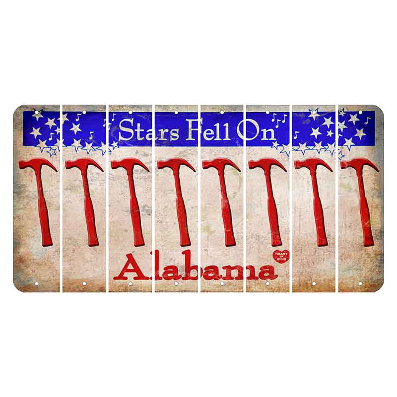 Stars Fell on Alabama Cut License Plate Strips (Set of 8) Hammer