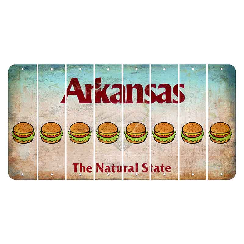 Arkansas Diamond Cut License Plate Strips (Set of 8) Hamburger