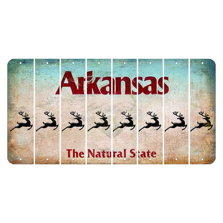 Arkansas Diamond Cut License Plate Strips (Set of 8) Reindeer