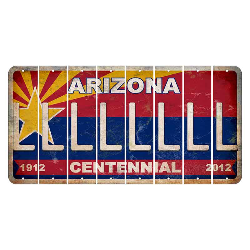 Arizona Centennial Cut License Plate Strips (Set of 8) L