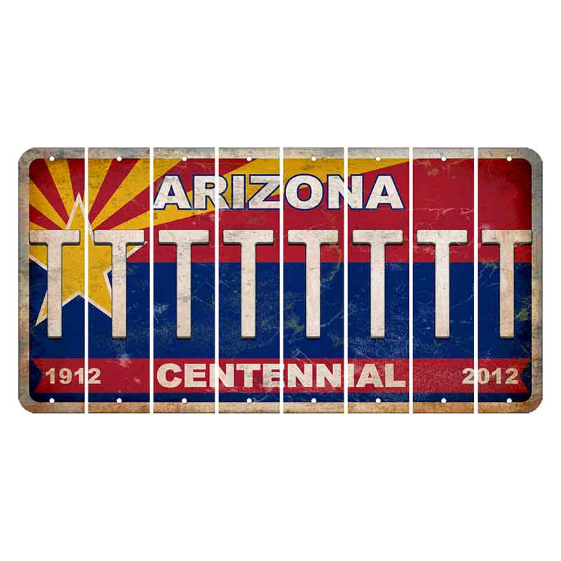 Arizona Centennial Cut License Plate Strips (Set of 8) T