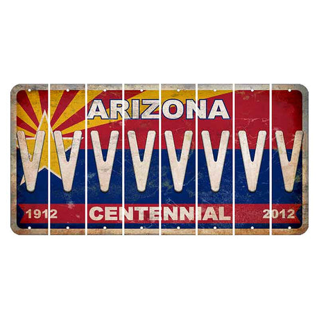 Arizona Centennial Cut License Plate Strips (Set of 8) V