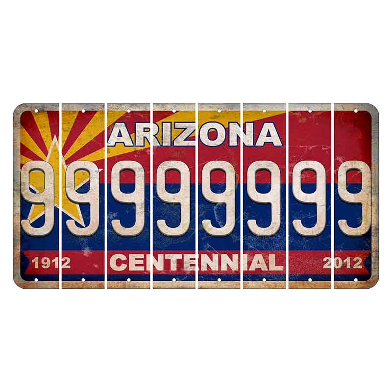 Arizona Centennial Cut License Plate Strips (Set of 8) 9