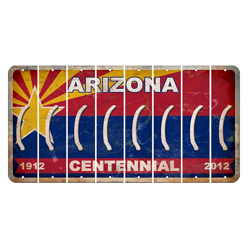 Arizona Centennial Cut License Plate Strips (Set of 8) Parenthesis - Left