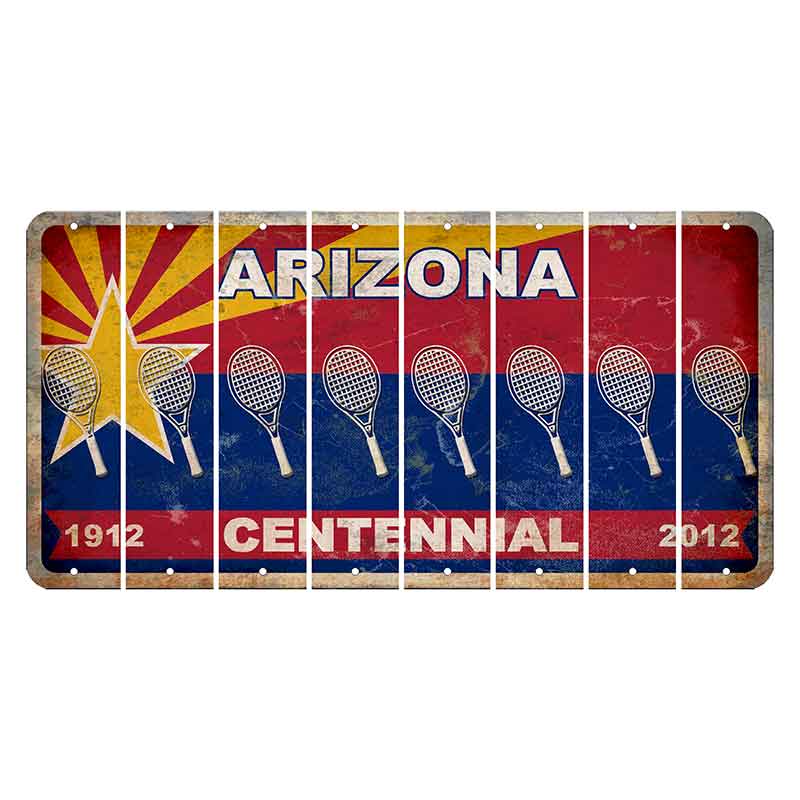 Arizona Centennial Cut License Plate Strips (Set of 8) Tennis Racket