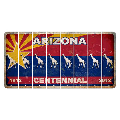 Arizona Centennial Cut License Plate Strips (Set of 8) Giraffe