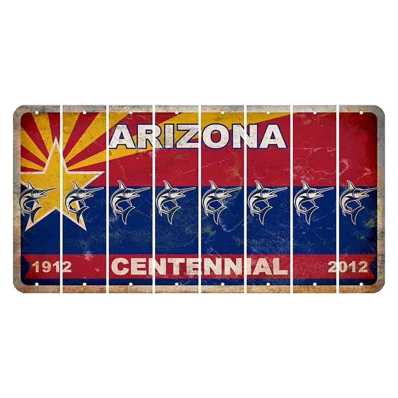 Arizona Centennial Cut License Plate Strips (Set of 8) Swordfish