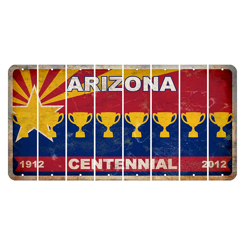 Arizona Centennial Cut License Plate Strips (Set of 8) Trophy