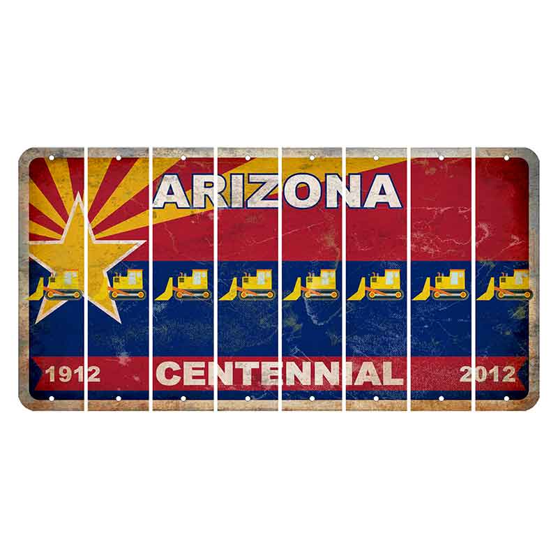 Arizona Centennial Cut License Plate Strips (Set of 8) Dozer