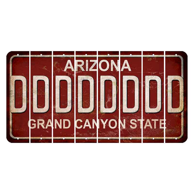 Arizona Maroon Cut License Plate Strips (Set of 8) D