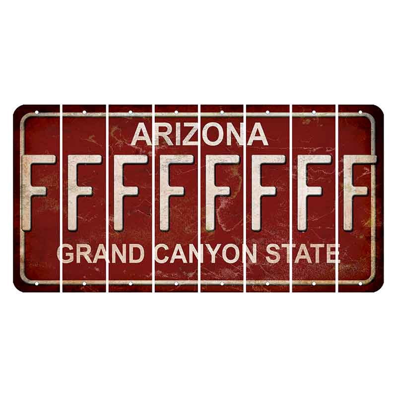 Arizona Maroon Cut License Plate Strips (Set of 8) F