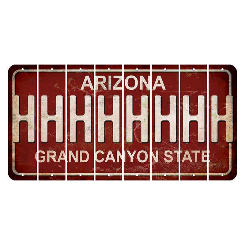 Arizona Maroon Cut License Plate Strips (Set of 8) H