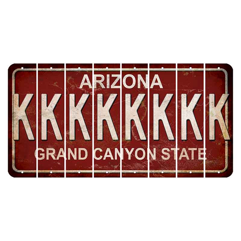 Arizona Maroon Cut License Plate Strips (Set of 8) K