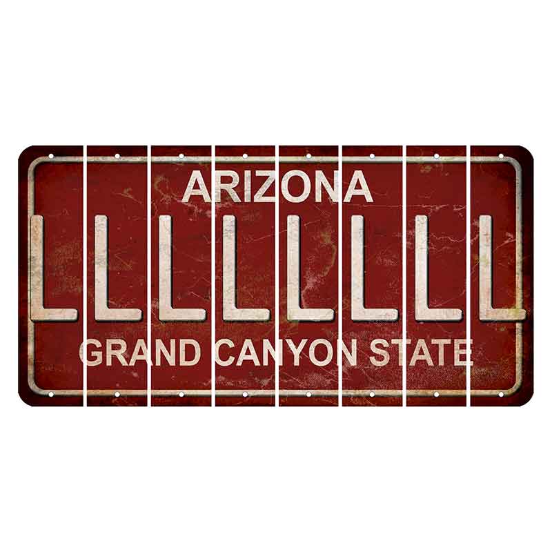 Arizona Maroon Cut License Plate Strips (Set of 8) L